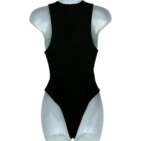 Atoir Black Bianca Racerback Stretchy Scuba Fabric Side Cutouts Bodysuit Sz 2