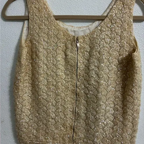 VINTAGE beaded cream wool tank sweater Beaded 10