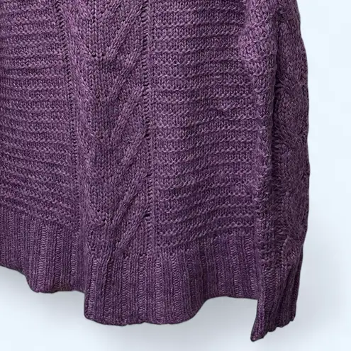 American Eagle Purple Chunky Cable Knit Crewneck Sweater