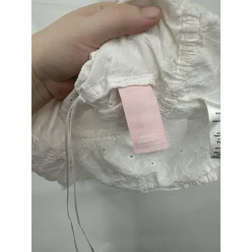 Louna Blouse Women Large White Eyelet Ruffle Shoulder Rent The Runway Cropped