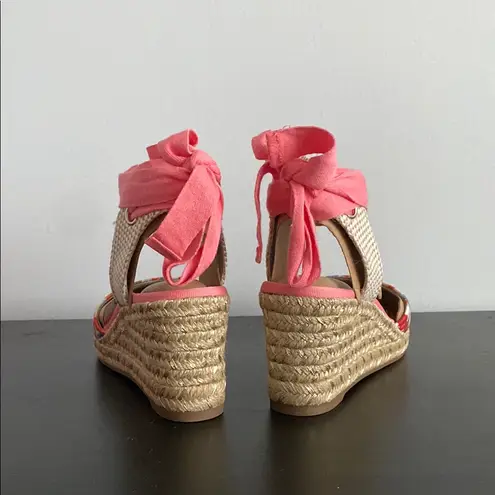 Kelly & Katie Pink and Red Espadrille Wedges
