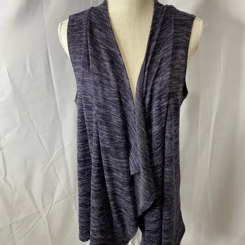 LOGO By Lori Goldstein LOGO Lori Goldstein Medium charcoal waterfall drape front vest