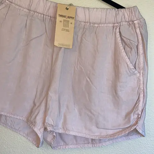 Thread and Supply NEW!  Size LARGE Blush Pink Nude Elastic Waist Shorts Tencel