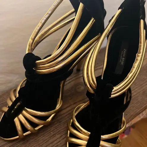 ZARA  Gold Heels