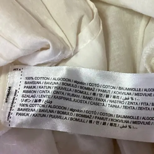 NEW MNG Cream Floral Lace Embroidered Sleeveless Cami Tank Blouse Top Size S White