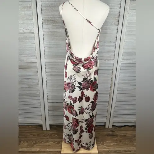 Nana Macs "Own the Evening" One Shoulder Satin Slip Dress-Large