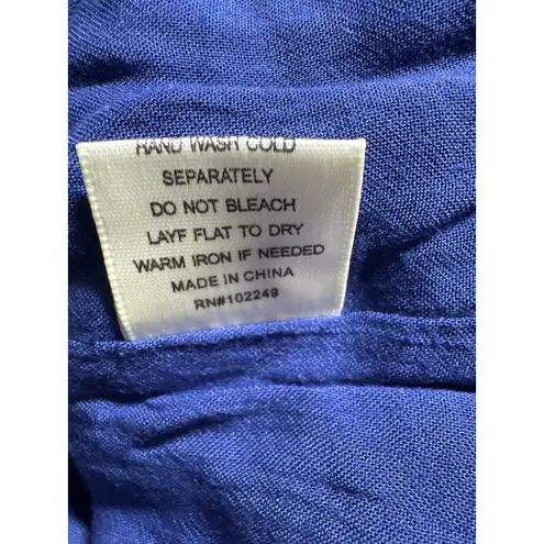 Skies Are Blue Cold Shoulder Dress Bohemian Print Casual Blue Size S