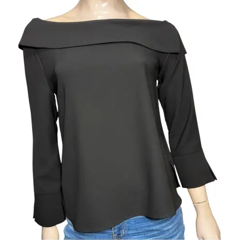 Drew NWT Women’s Size S Black Chantelle Off the Shoulder Crepe Top Shirt Blouse