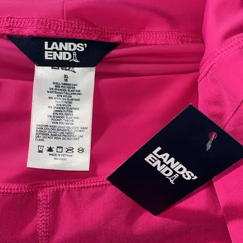 Lands'End Lands’ End NWT XL 18 Hot Pink Elastic Waistband 5” Inseam Swim Shorts w/ Panty