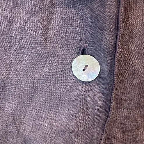 Fenini Purple Linen And Cotton Blend Boho Coastal Grandma Lagenlook Jacket M Size M