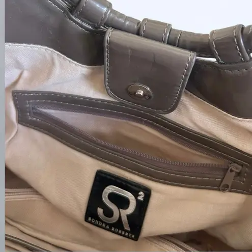 Sondra Roberts 2 Woven Cork Crescent Shoulder Bag Purse Basket Weave Tote Brown - Image 3