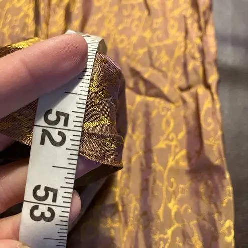 Newport News Vintage Slip Dress 10 4 Gold Jacquard Satin Maxi Y2K Fairy 90's