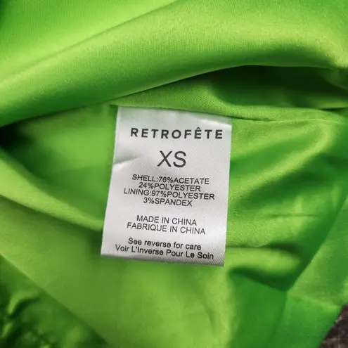 Retrofête Retrofete Saige Double Breasted Blazer in Lime Punch Green Size XS NWT Satin