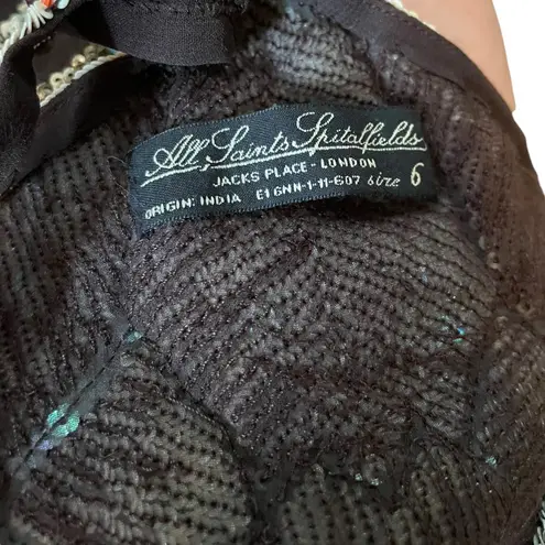 All Saints Spitalfields Luxe Sheer Silk Sequin Native American Southwestern Top