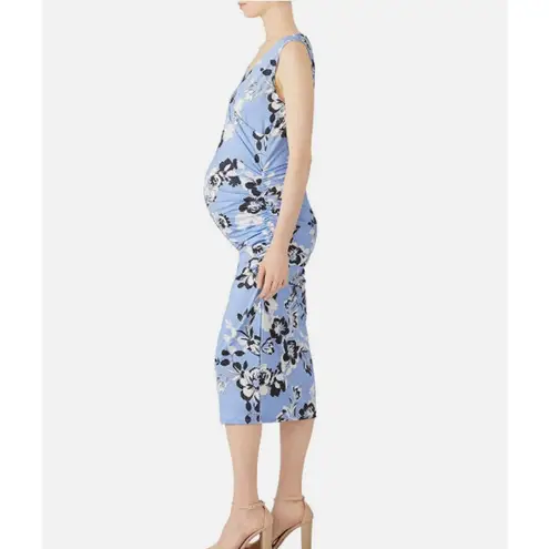 Yumi Kim NEW Maternity XL Hold Tight Dress Wonderful Life Blue Floral Stretchy