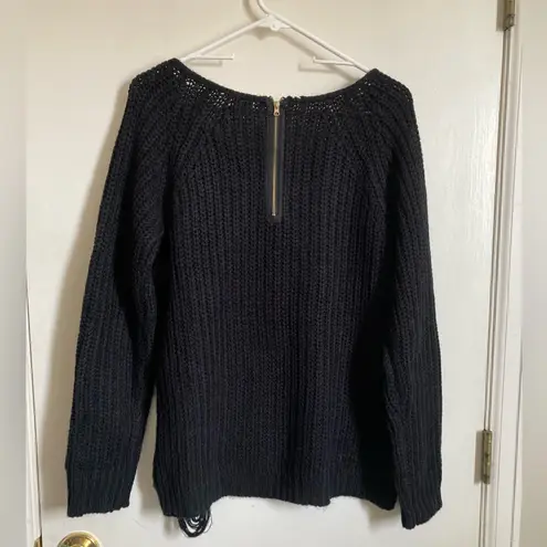 🌞Ardene Black Ribbed Knit Distressed Ripped Long Sleeve Sweater #Br Gold Size L - Image 10