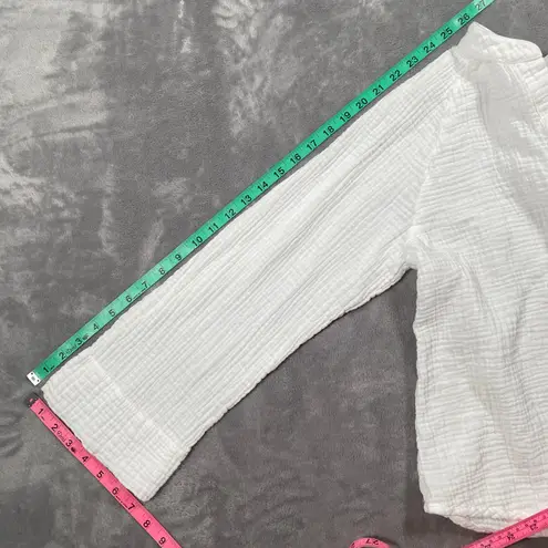 Xirena Top Small White Gauzy Lightweight Coastal Peasant Boho Vacation Resort