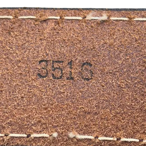 Vintage Multicolored Patchwork Tan Red & Blue Color Block Leather Belt Size 32