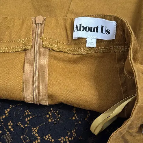 About Us Asymmetrical Tan Pencil Skirt Mini Length