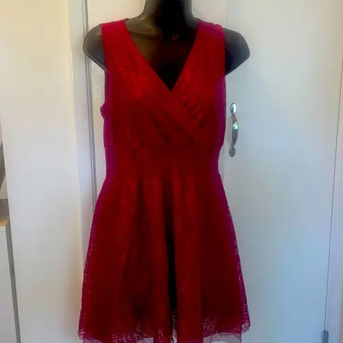 Ultra Pink Cottage Core fall leaf dress in cranberry size Small