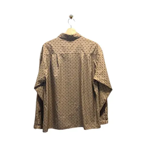 High Profile Vintage Button Down Blouse Beige Size 20W 80โs Neutral Career Glam Tan