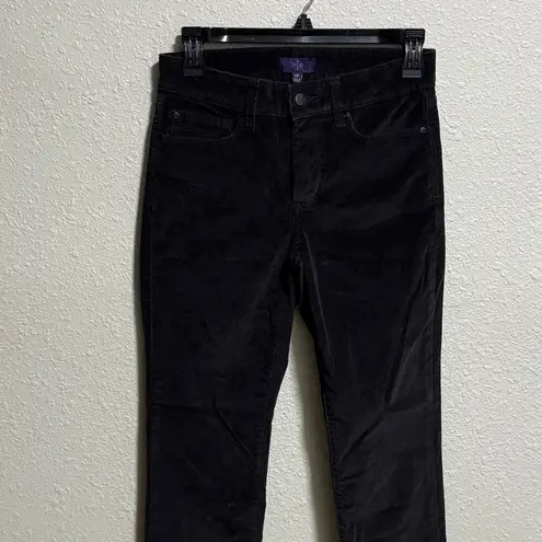 NYDJ Corduroy Pants Women's Size 0P Black Slim Fit Stretch Skinny Curduroy