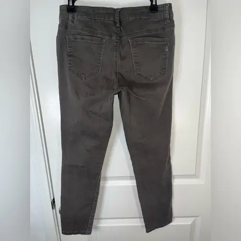 1822 Denim Gunmetal Accents Fitted Black Wash Modern Everyday Skinny Jeans Sz 10