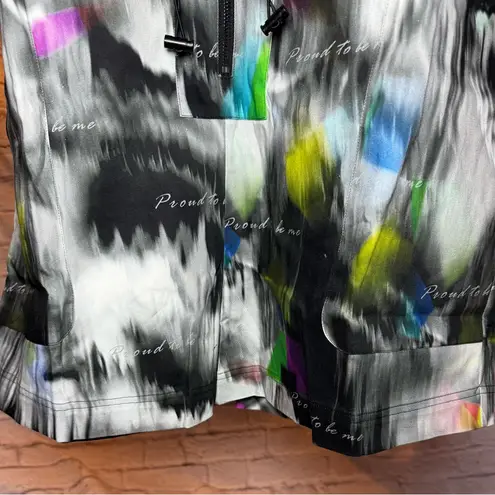 Abstract Print Women's Romper Black Size XL