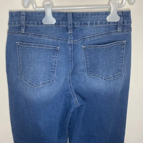 Royalty For Me Jeans raw hem side slit cropped wide leg jeans size 8