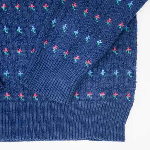 American Eagle Vintage 80s  Outfitters Blue Knit Grandpa Sweater