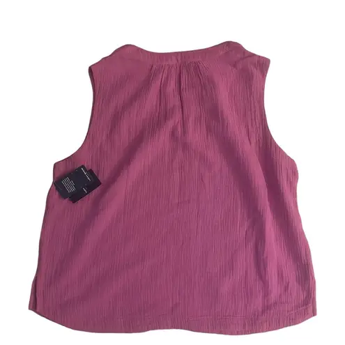 Lucky Brand  Women's Sleeveless Popover Shirt Super Pink Size Large New With Tags