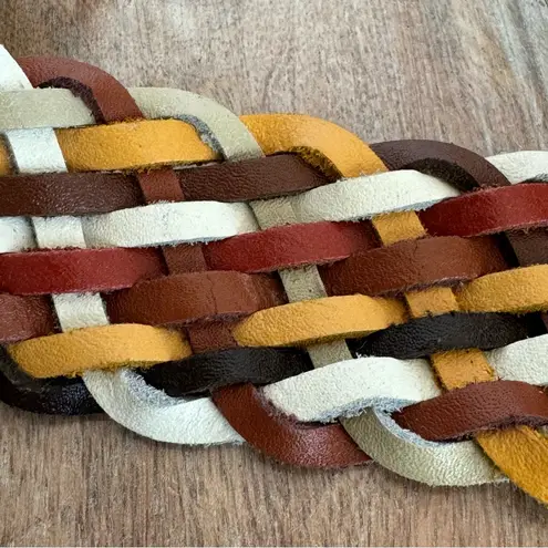 Capezio Argentina Womens Leather Woven Leather Belt Rustic Multicolor Size M/L