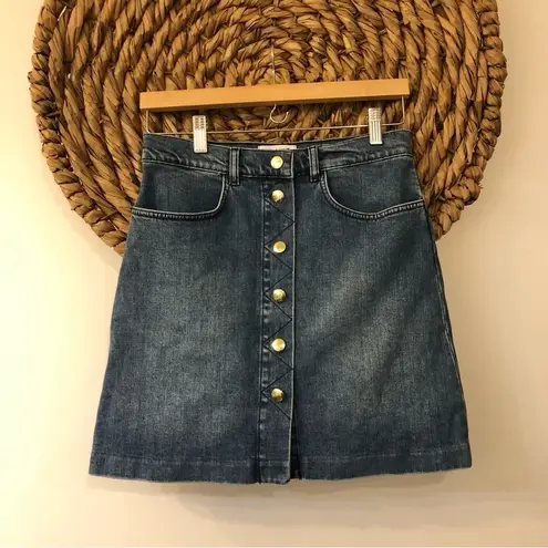 frame denim Claire Snap Front Denim Skirt