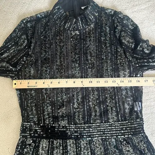 Derek Lam  10 Crosby Mock Neck Scalloped Sequin Long Sleeve Blouse Size 8 - Image 10