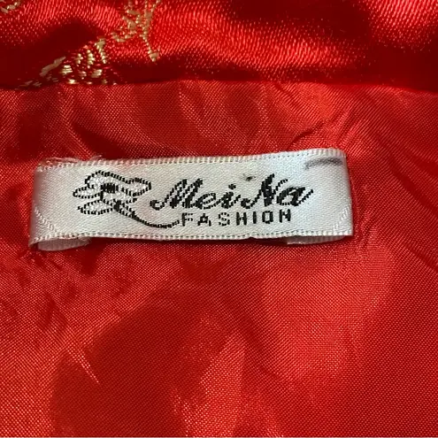 Mei Na Fashion Vintage Women’s XS S Red Asian Traditional Chinese Changshan Top