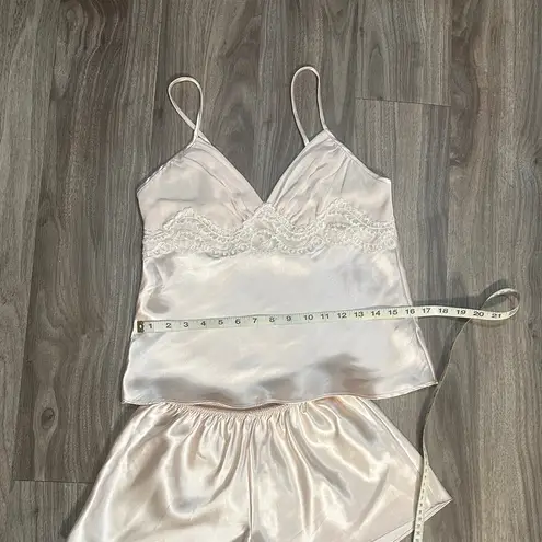 Luxurious Satin Lace Trim Pajama Set