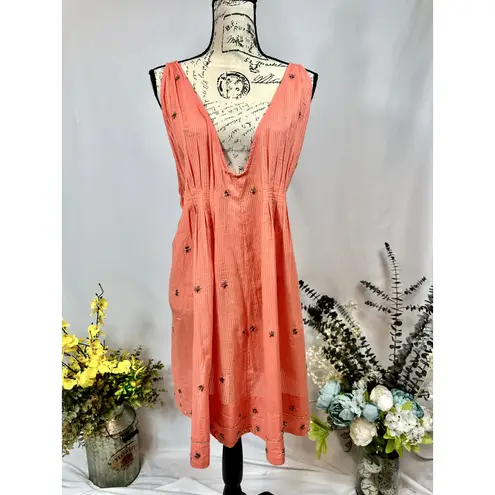 Free People  Crushin On You Cotton Beaded Striped Dress