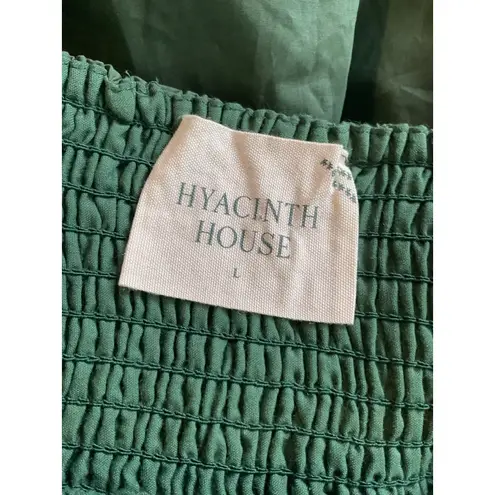 Tuckernuck Hyacinth House Emerald Sasha Mini Dress Smocked Puff Sleeve L Green Size L