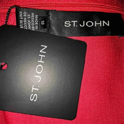 St. John NWT  Womens Grenadine Red Wool Sheath‎ Dress 10