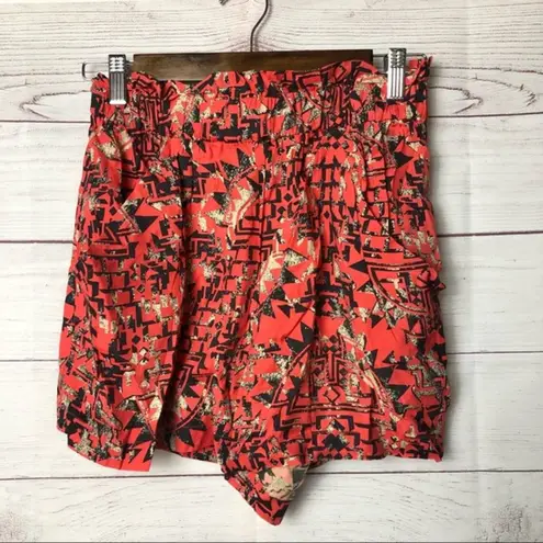 Dolce Vita Red Macie Aztec Printed Soft Shorts Elastic Waist M Size M