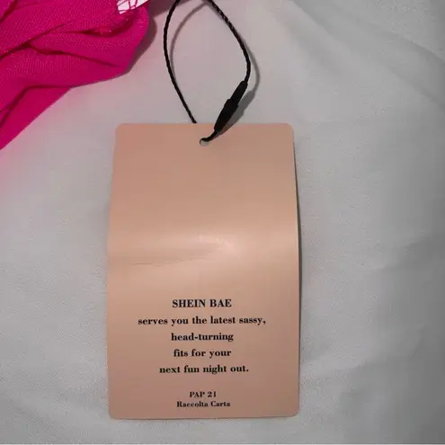 SHEIN Pink Asymmetrical Bodysuit with Cutout Design Size 3X