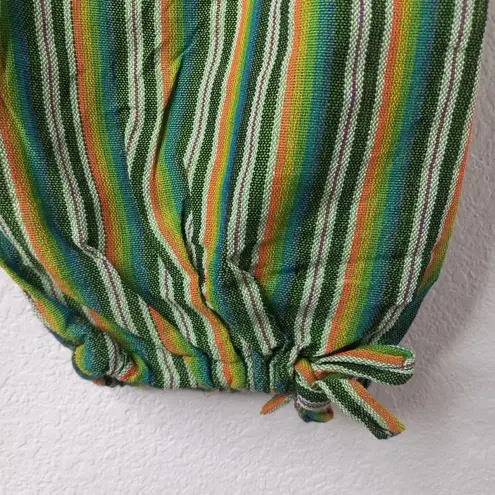 Mountain Tapir M Boho Cotton Serape Striped Cargo Jogger Style Pocketed Pants Yellow Size M