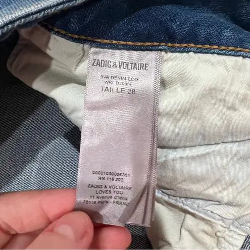 Zadig & Voltaire frayed-hem straight-leg jeans