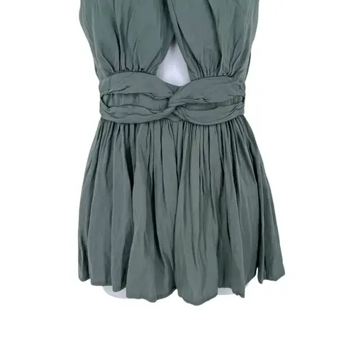 Angel Biba Debbie Dabbie By Halter Neck Green Romper Open Cutout Back US Size 4