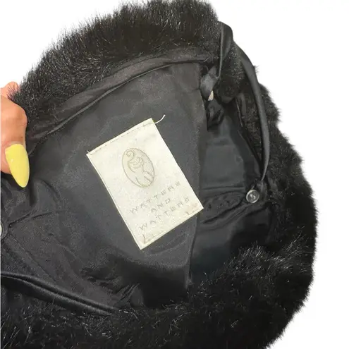 Vintage Watters and Watters Black Fur Trim Corset Top – Size 2