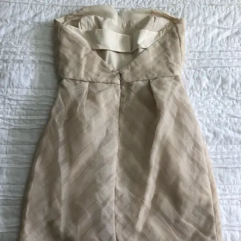 BCBGeneration  Beige Strapless Tiered Mini Dress