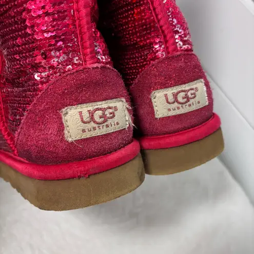 UGG  Australia Red Sequin  Women's Boots Size‎ 7 - Image 7