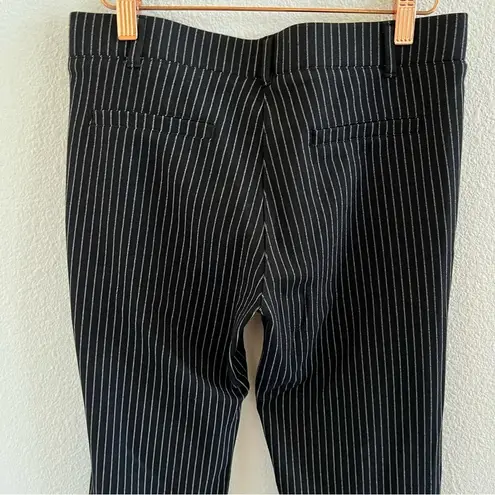 Betabrand Dress Pant Yoga Pants Vertical Stripe Black and Gray M