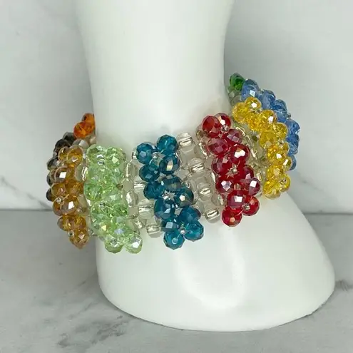Colorful Rainbow Chunky Beaded Stretch Bracelet