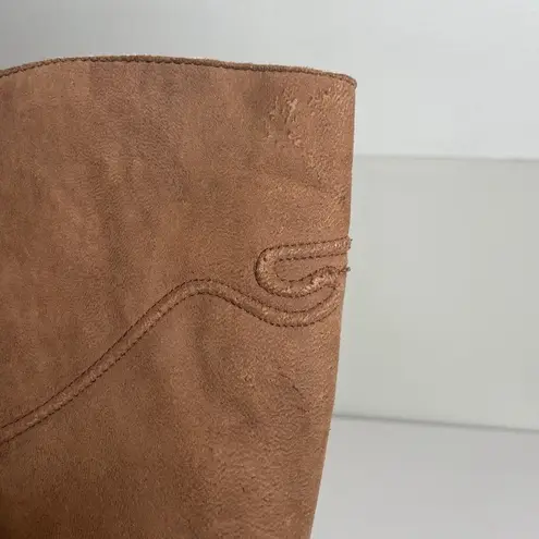 FREEBIRD by Steven  Berlin Knee High Suede Riding Boots Brown Distressed Size 6